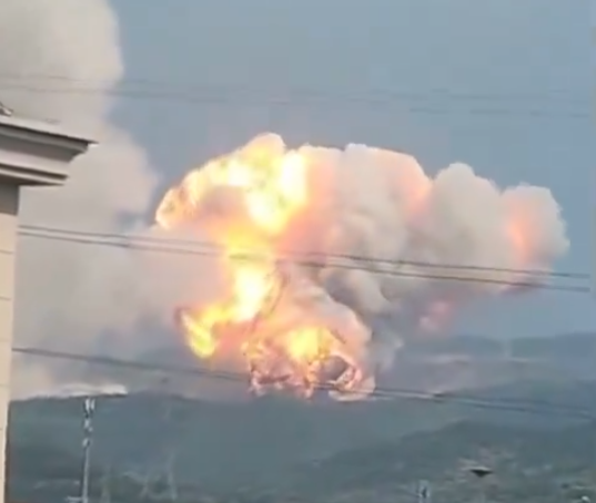 Imagem da explosão do foguete