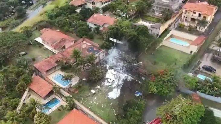 Imagem do local da queda do avião