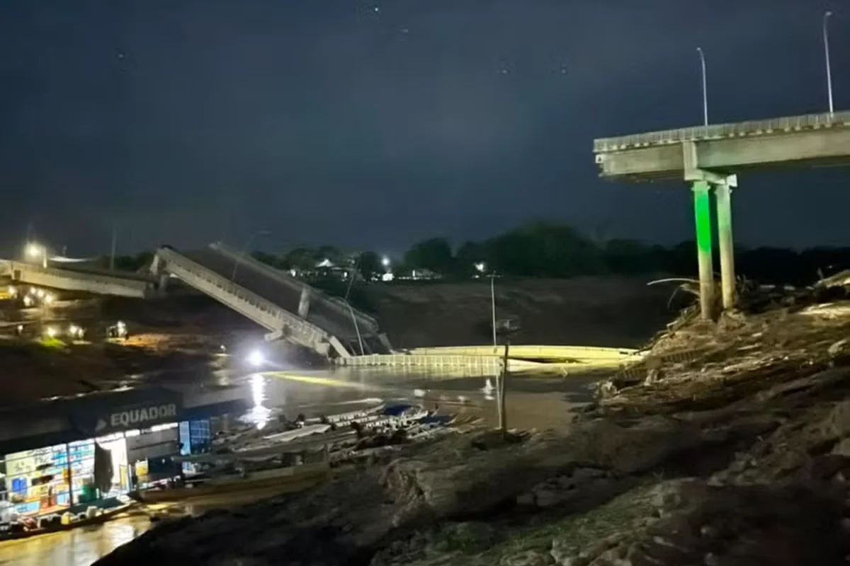 Ponte de R$ 36 milhões desaba e deixa quatro feridos no Acre