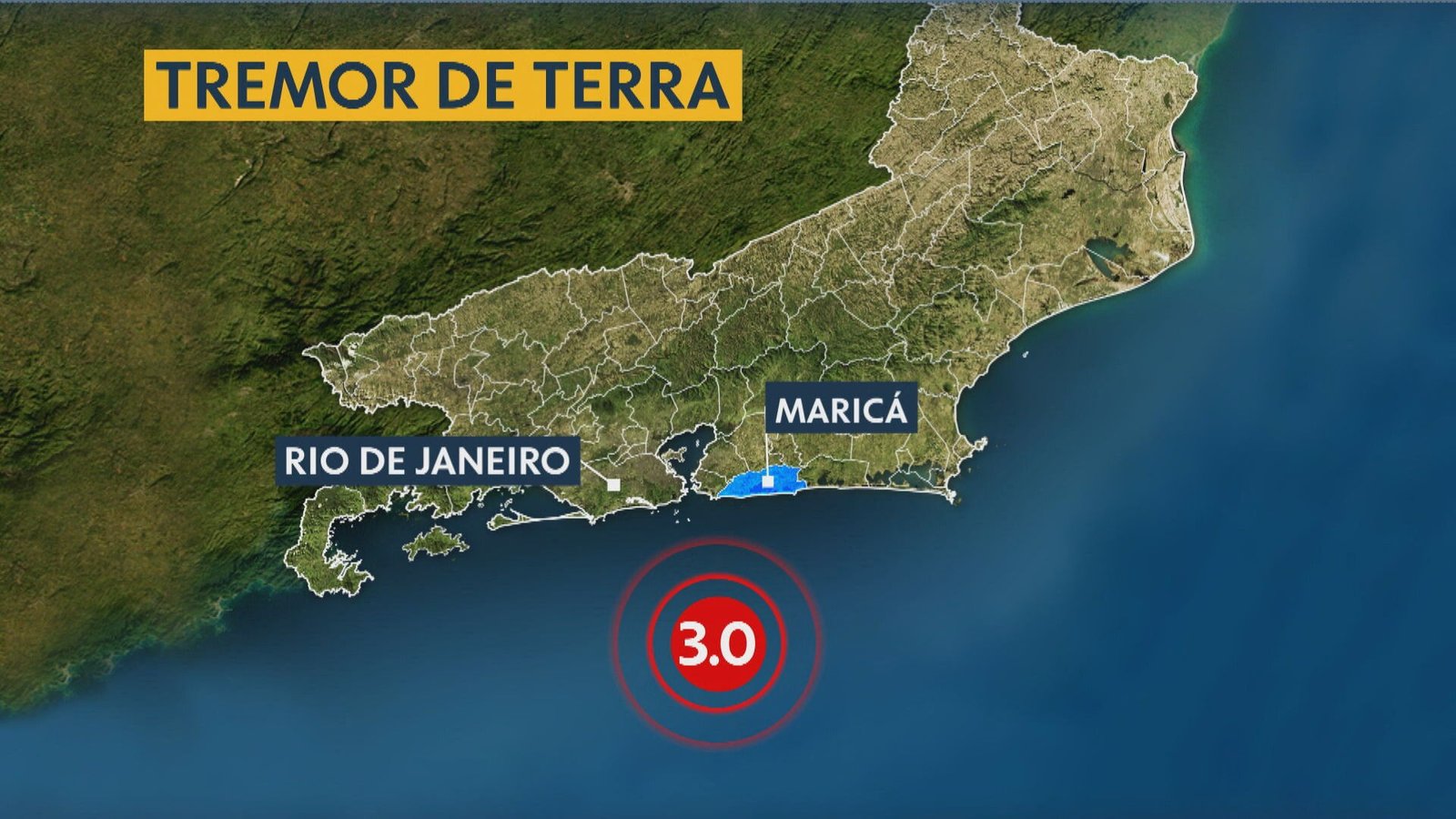 Tremor de terra de magnitude 3.0 é registrado em Maricá